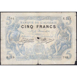 Algérie - Pick 71b_1 - 5 francs - 18/10/1915 - Etat : TB-