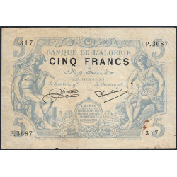 Algérie - Pick 71b_2 - 5 francs - 21/04/1925 - Etat : TTB-