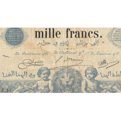 Algérie - Pick 76b_1 - 1'000 francs - Série E.35 - 14/11/1918 - Etat : TB-
