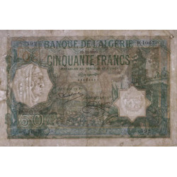 Algérie - Pick 80_2 - 50 francs - 19/11/1932 - Etat : B+
