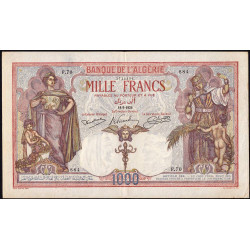 Algérie - Pick 83_1 - 1'000 francs - 18/09/1926 - Etat : TTB+