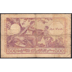 Algérie - Pick 95 - 500 francs - Série M.335 - 15/09/1944 - Etat : B