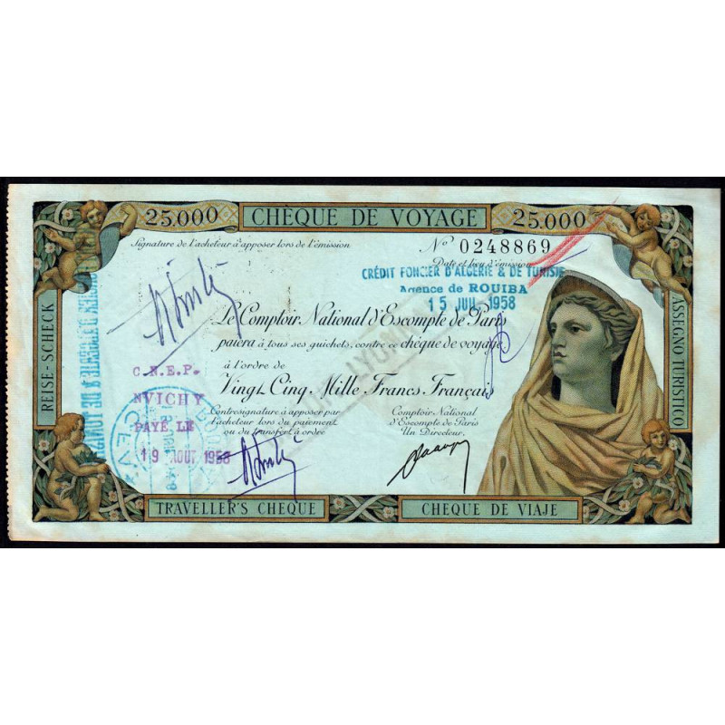 Algérie - Rouiba - 25'000 francs - 1958 - Etat : SUP