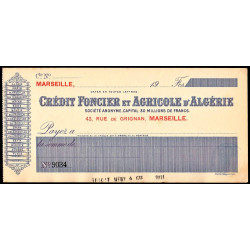 Algérie - Crédit Foncier et Agricole - 1910 - Etat : SPL