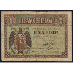 Espagne - Pick 108 - 1 peseta - 30/04/1938 - Série F - Etat : B+