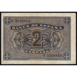 Espagne - Pick 109 - 2 pesetas - 30/04/1938 - Série C - Etat : TTB