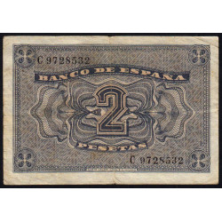 Espagne - Pick 109 - 2 pesetas - 30/04/1938 - Série C - Etat : TB