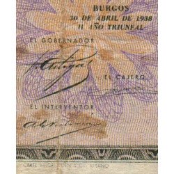 Espagne - Pick 109 - 2 pesetas - 30/04/1938 - Série C - Etat : TB