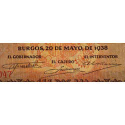Espagne - Pick 113 - 100 pesetas - 20/05/1938 - Série A - Etat : TTB+