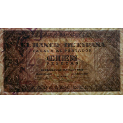 Espagne - Pick 113 - 100 pesetas - 20/05/1938 - Série A - Etat : TTB+