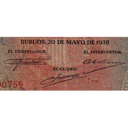 Espagne - Pick 115 - 1'000 pesetas - 20/05/1938 - Série A - Etat : TTB+