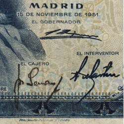 Espagne - Pick 142 - 500 pesetas - 05/11/1951 - Série A - Etat : TB