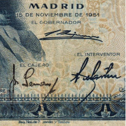 Espagne - Pick 142 - 500 pesetas - 05/11/1951 - Série A - Etat : TB-