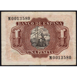 Espagne - Pick 144 - 1 peseta - 22/07/1953 - Série M - Etat : TB