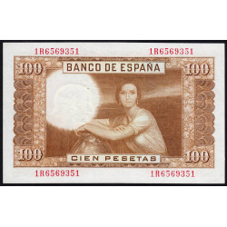 Espagne - Pick 145 - 100 pesetas - 07/04/1953 - Série 1R - Etat : SPL