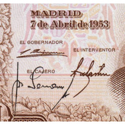 Espagne - Pick 145 - 100 pesetas - 07/04/1953 - Série 3W - Etat : pr.NEUF