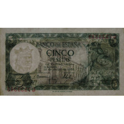 Espagne - Pick 146 - 5 pesetas - 22/07/1954 - Série G - Etat : SPL