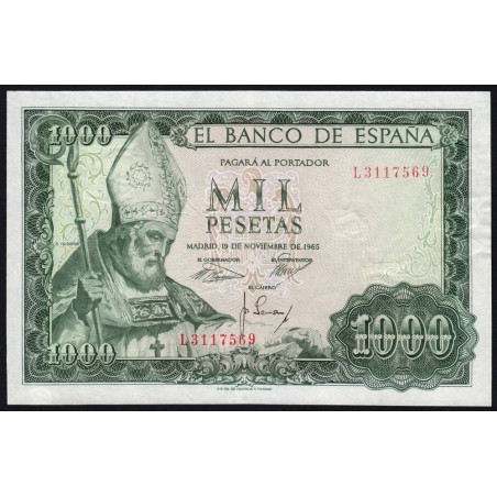 Espagne - Pick 151 - 1'000 pesetas - 19/11/1965 - Série L - Etat : TTB+