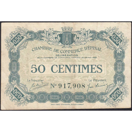 Epinal - Pirot 56-8 - 50 centimes - 1920 - Etat : TTB