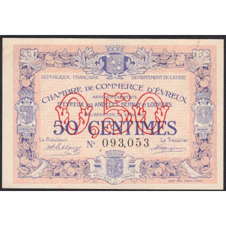 Evreux (Eure) - Pirot 57-2 - 50 centimes - 06/05/1916 - Etat : SPL