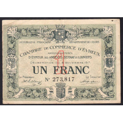 Evreux (Eure) - Pirot 57-12 - 1 franc - 08/11/1917 - Etat : TB