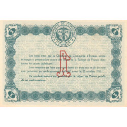 Evreux (Eure) - Pirot 57-20 - 1 franc- Chiffre 2 - 25/10/1921 - Etat : SPL+