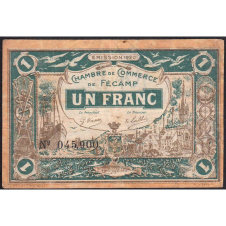 Fécamp - Pirot 58-3 - 1 franc - 06/08/1920 - Etat : TB