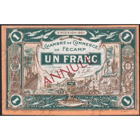 Fécamp - Pirot 58-4 - 1 franc - 06/08/1920 - Annulé - Etat : NEUF