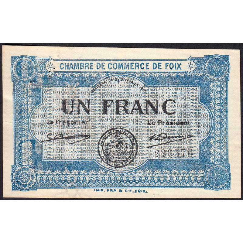 Foix - Pirot 59-3a - 1 franc - 02/02/1915 - Etat : SUP