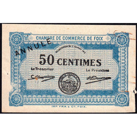 Foix - Pirot 59-2 - 50 centimes - 02/02/1915 - Annulé - Etat : TB+