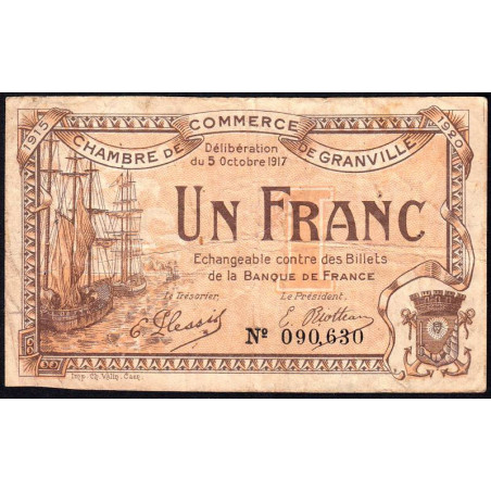 Granville - Pirot 60-13 - 1 franc - 05/10/1917 - Etat : TB