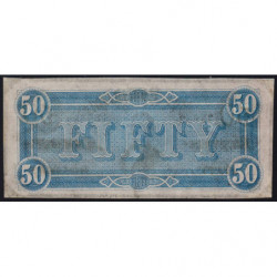 Etats Conf. d'Amérique - Pick 70 - 50 dollars - Lettre A - Série 4 - 17/02/1864 - Etat : SUP