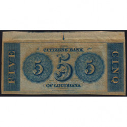 Etats Unis - Louisiane - New Orleans - 5 dollars (5 piastres) - Lettre A - 1840 - Etat : SPL