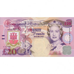 Gibraltar - Pick 27a - 20 pounds - Série AA - 01/07/1995 - Etat : NEUF