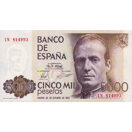 Espagne - Pick 160 - 5'000 pesetas - 23/10/1979 - Série 1N - Etat : NEUF