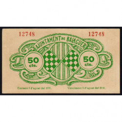 Espagne - Balaguer - Pick non rép. - 50 centimos - 05/08/1937 - Etat : pr.NEUF