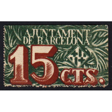 Espagne - Barcelona - Pick non rép. - 15 centimos - 02/12/1937 - Etat : SPL