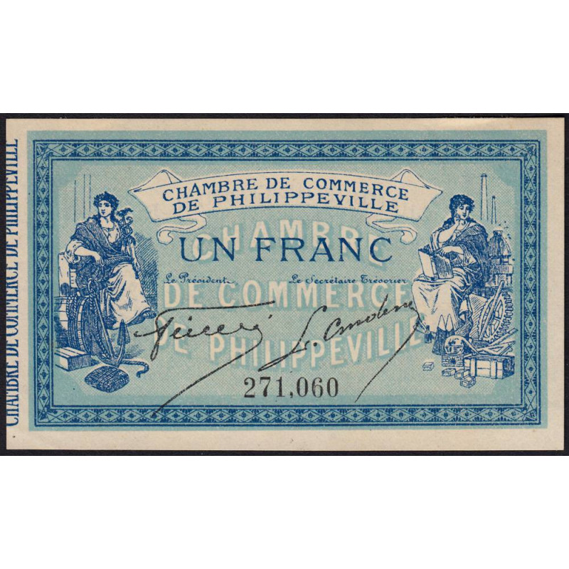 Algérie - Philippeville 142-4 - 1 franc - 10/11/1914 - Etat : SPL