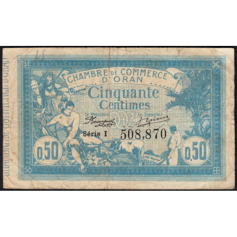 Algérie - Oran 141-4 - 50 centimes - Série I - 10/11/1915 - Etat : B+