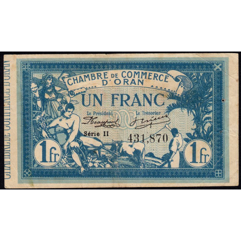 Algérie - Oran 141-20 - 1 franc - Série II - 1918 - Etat : TB+