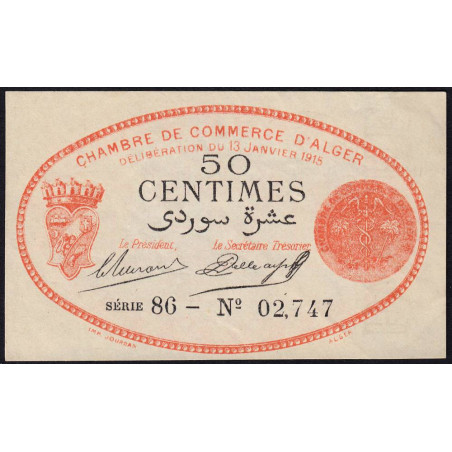 Algérie - Alger 137-5 - 50 centimes - Série 86 - 13/01/1915 - Etat : SPL