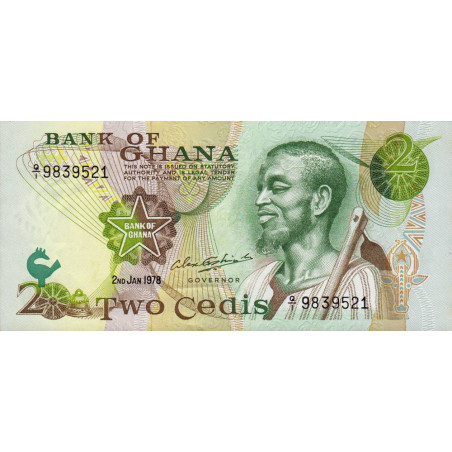 Ghana - Pick 14c_2 - 2 cedis - Série Q/1 - 02/01/1978 - Etat : NEUF