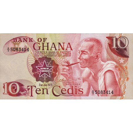 Ghana - Pick 16f - 10 cedis - Série A/2 - 02/01/1978 - Etat : NEUF