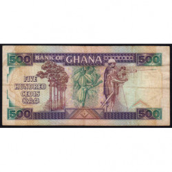 Ghana - Pick 28b_1 - 500 cedis - Série H/1 - 20/04/1989 - Etat : TB+