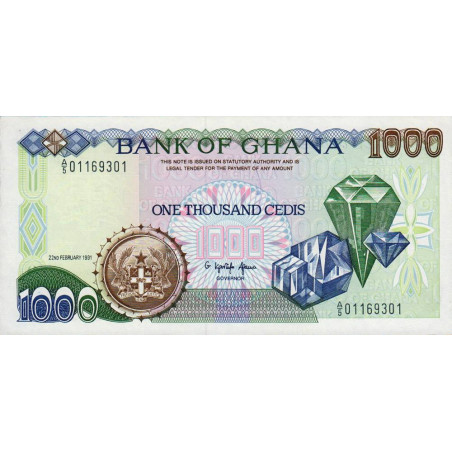Ghana - Pick 29a - 1'000 cedis - Série A/5 - 22/02/1991 - Etat : NEUF