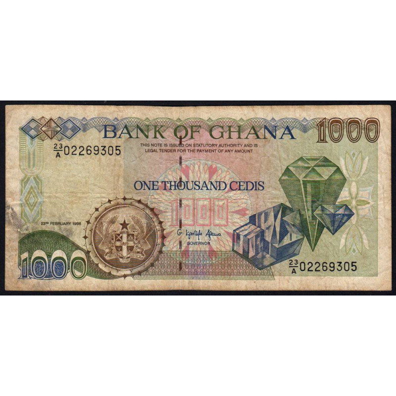 Ghana - Pick 29b_4 - 1'000 cedis - Série 23/A - 23/02/1996 - Etat : TB-