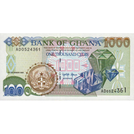 Ghana - Pick 32a - 1'000 cedis - Série AD - 05/12/1996 - Etat : NEUF