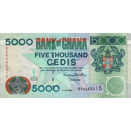 Ghana - Pick 34e - 5'000 cedis - Série BX - 01/07/2000 - Etat : TTB