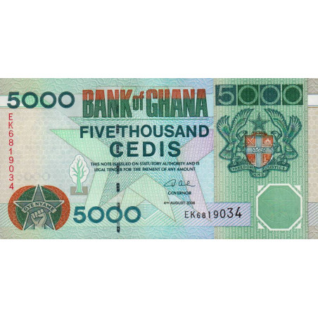 Ghana - Pick 34j - 5'000 cedis - Série EK - 04/08/2006 - Etat : NEUF