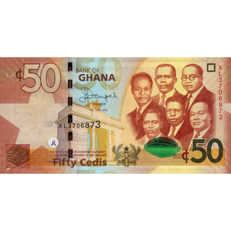 Ghana - Pick 42c - 50 cedis - Série XL - 01/07/2015 - Etat : NEUF